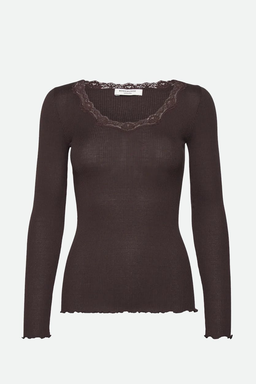 Babette silk t-shirt w/lace